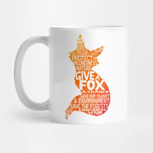 Give a Fox Silhouette - Save Our Planet - World Cloud Mug